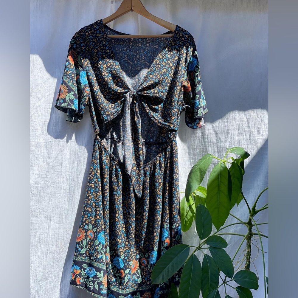 Liliana Tie Front Mini Dress